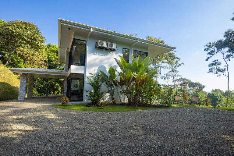 Parking area on side of house