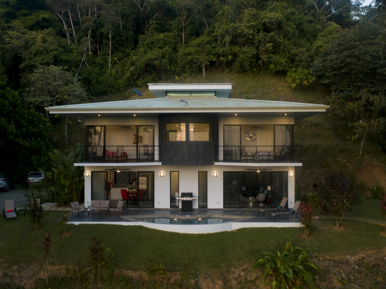 Aerial view of rear of house