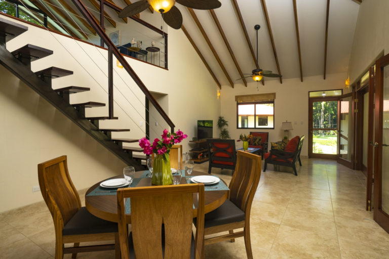 Dining and Living area, stairs up to oversize Loft